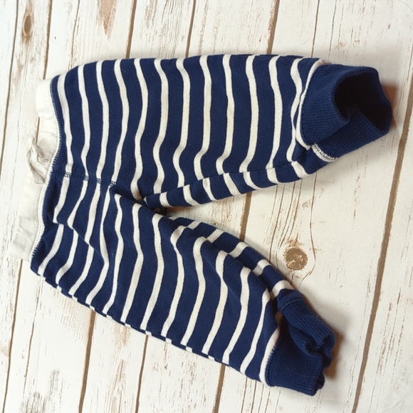 Carter's Navy/White Striped French Terry Pants 12M - Picture 2 of 7